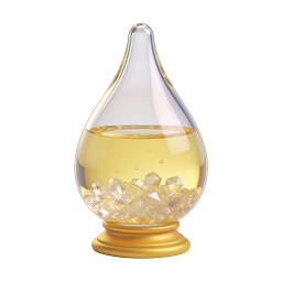 Golden Magic Potion Flask Crystal Elixir 3D Icon