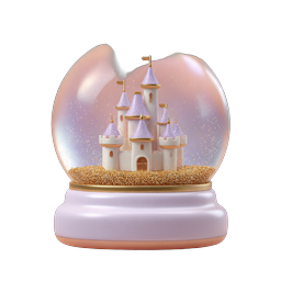 Château Boule à Neige Magique - Icône de Conte de Fées 3D Enchantée