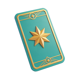 Magic Star Card Icon - Golden Star Tarot Design