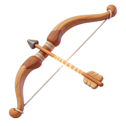 Magical Bow and Arrow 3D Icon | Fantasy Archery
