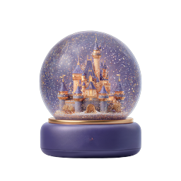 Magical Castle Snow Globe 3D Icon for Fantasy Designs