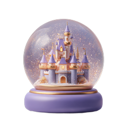 Magical Castle Snow Globe - Enchanted 3D Winter Icon