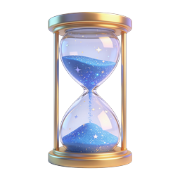 Magical Blue Sand Hourglass Icon - 3D Realistic Design