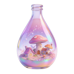 Magical Mushroom Village Potion Bottle 3D Icon