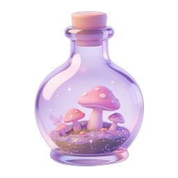 Magical Potion Bottle with Fairy Garden | Fantasy 3D Icon