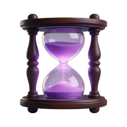 Magical Purple Sand Hourglass Icon - Enchanted Time