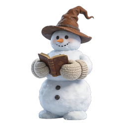 Magical Snowman Reading Book 3D Icon | Winter Character