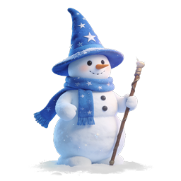 Magical Wizard Snowman 3D Icon | Winter Holiday Character