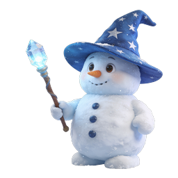 Magical Snowman Wizard Icon - Enchanted Winter Character