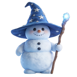 Magical Snowman Wizard 3D Character Icon