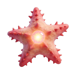 Magical Glowing Pink Starfish 3D Icon