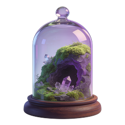 Magical Purple Terrarium Dome with Crystal Cave