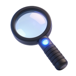 3D Realistic Magnifying Glass Search Icon | Royalty-Free Icon