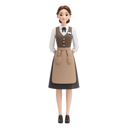 Icono de personaje de camarera de pisos profesional para servicios de hostelería