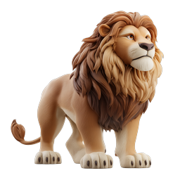Majestic Lion Icon - 3D Rendered Wild Animal