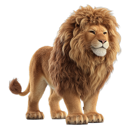 Majestic Male Lion Realistic Wildlife Icon