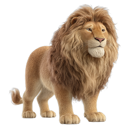 Majestic Male Lion Realistic Wildlife Icon