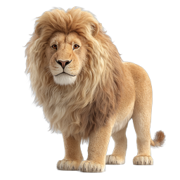 Majestic Male Lion Realistic 3D Icon | Wildlife Collection