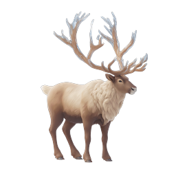 Majestic Reindeer 3D Icon - Winter Wildlife Graphic