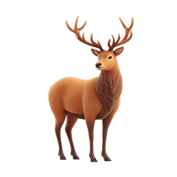 Majestic Stag Deer 3D Icon - Wildlife Animal Illustration