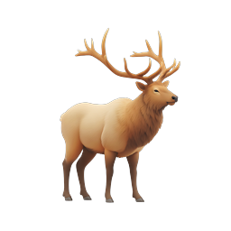 Majestic Stag Deer with Large Antlers - 3D Icon