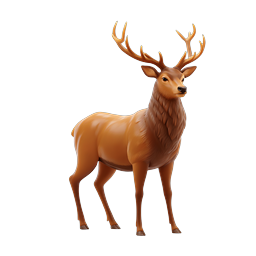 Majestic Stag Deer 3D Icon - Wildlife Animal Illustration