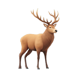 Majestic Stag with Antlers - 3D Wildlife Icon