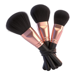 Icono de set de brochas de maquillaje profesionales - Herramientas de belleza oro rosa