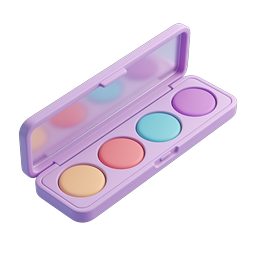Icona palette trucchi 3D - Prodotto cosmetico di bellezza