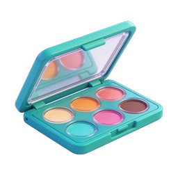 Colorful Makeup Palette 3D Icon with Mirror