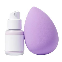 Makeup Spray & Beauty Blender Icon | 3D Cosmetic Tools