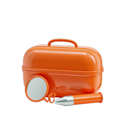 Orange Makeup Vanity Case 3D Icon with Mirror