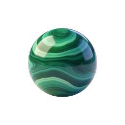 Realistic Malachite Marble Sphere - Green Gemstone Icon