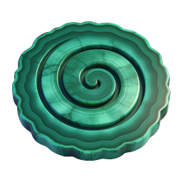 Malachite Spiral Gemstone Icon | 3D Realistic Stone