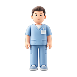 Friendly Male Doctor 3D Character Icon - Medical Professional