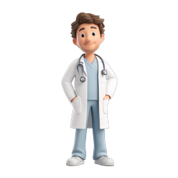 Friendly Male Doctor 3D Character Icon | Healthcare Avatar