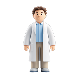 Friendly Male Doctor 3D Character Icon - Medical Professional