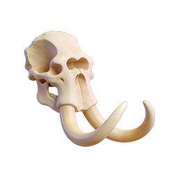 Mammoth Skull 3D App Icon with Curved Tusks
