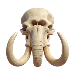 Realistic Mammoth Skull with Ivory Tusks Icon