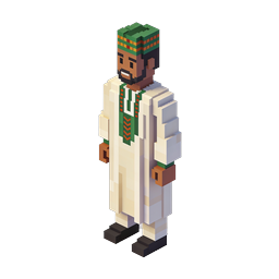 Pixel Art Man in Traditional Dishdasha Icon