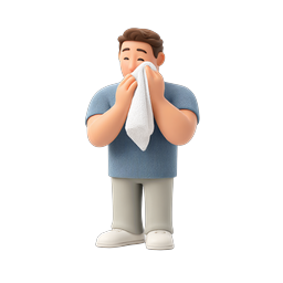 Man Wiping Face with Towel - 3D Clay Style Icon