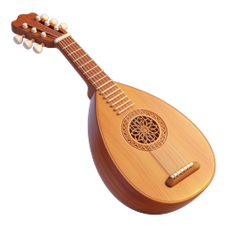 3D Mandolin Musical Instrument Icon | Realistic Render