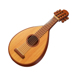Mandolin String Instrument Music Icon | Realistic 3D