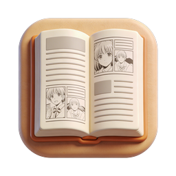 Manga Book Icon - 3D Clay Style Anime Reading App Icon