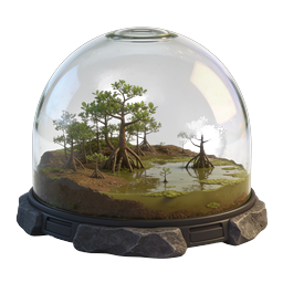 Icona ecosistema cupola di vetro terrario mangrovia