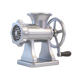 Manual Meat Grinder 3D Icon | Kitchen Tool Illustration