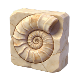Marble Ammonite Fossil Cube 3D Icon | Nature & Science