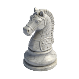 Pieza caballo de ajedrez de mármol – icono realista 3D