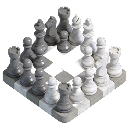 Premium Marble Chess Set 3D Icon for Strategy Games