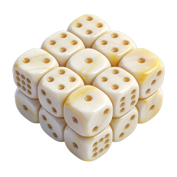 Marble Dice Stack 3D Icon | Realistic Gaming Icons